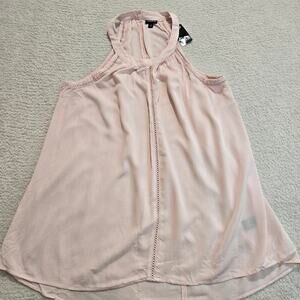 NWT Torrid Gauze Goddess Neck Tank Top Sz L High-low Peach Summer Gauzy